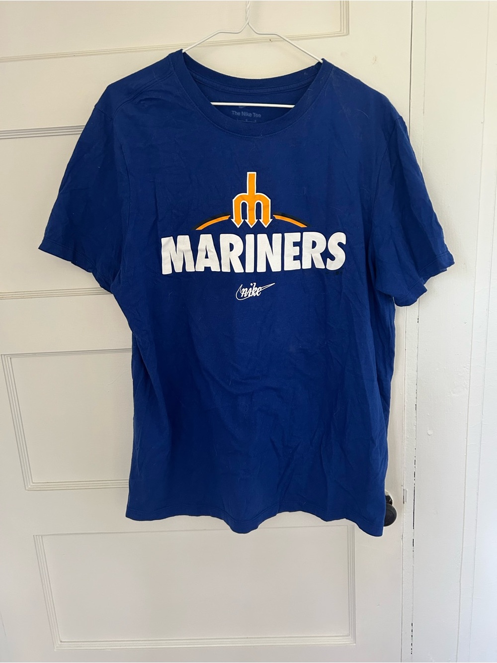 Nike Royal Blue Graphic Tee with Small Yellow Accent